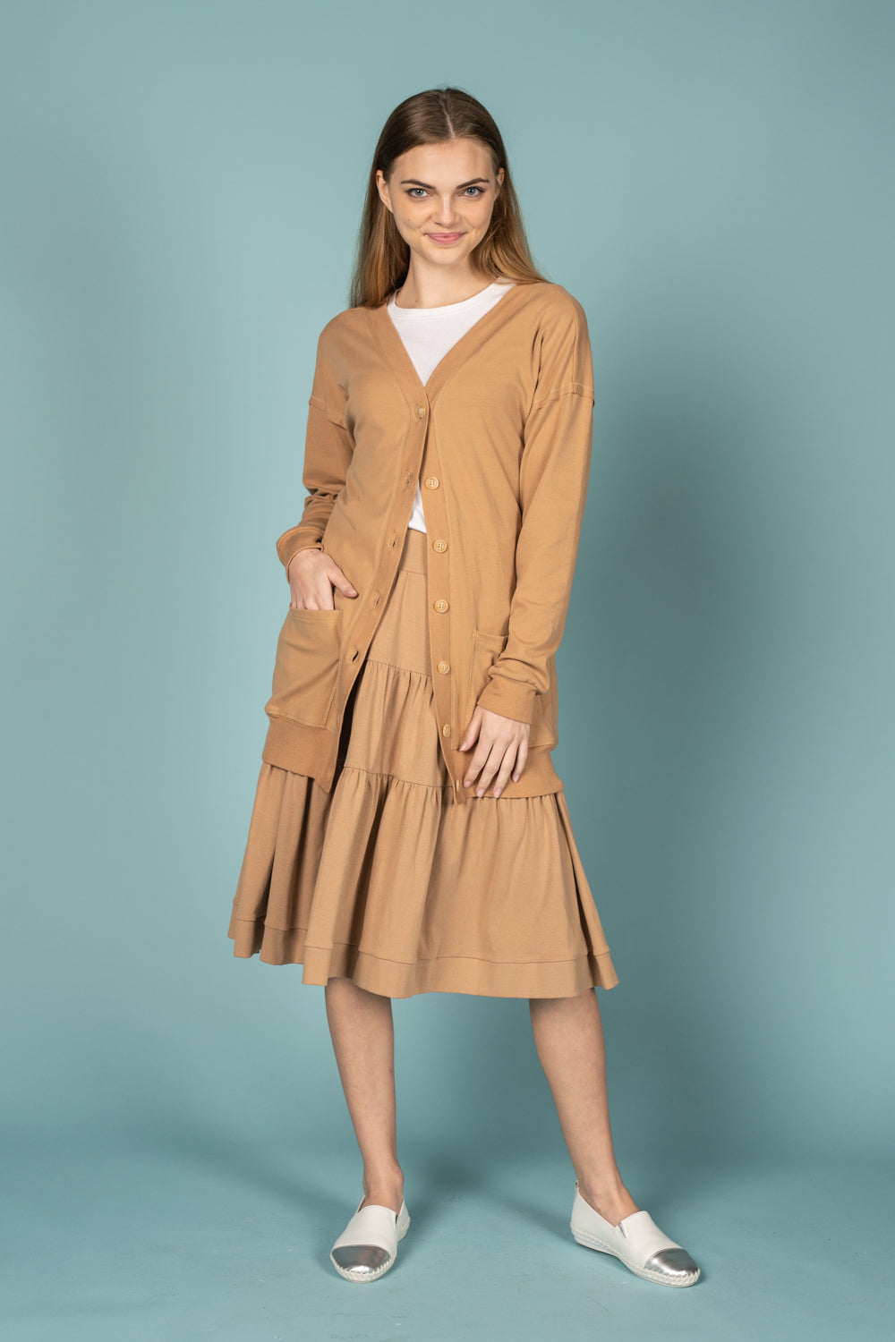 Tan Layered Skirt - BA6233-D