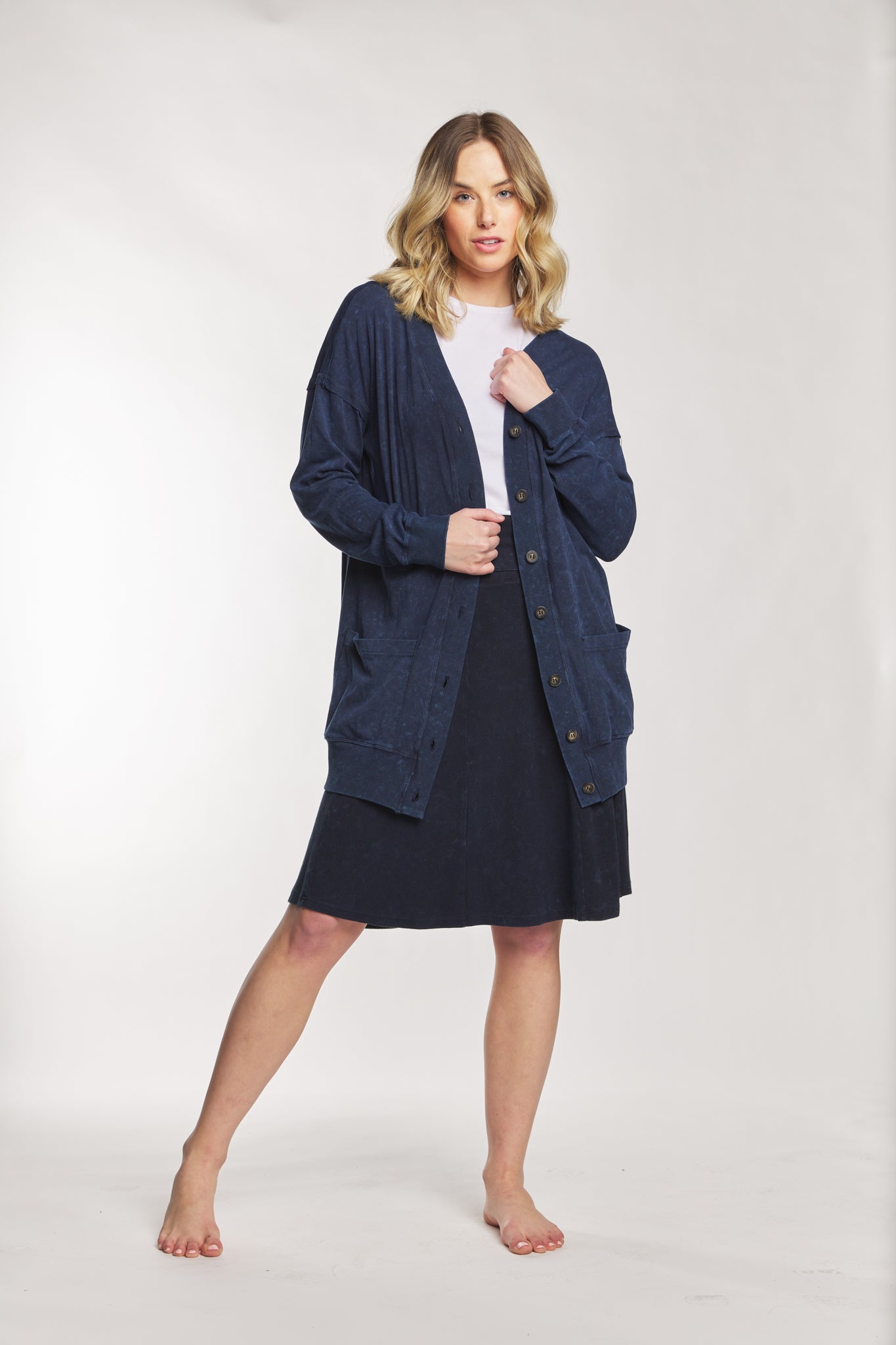 Dark Blue Washed Skirt - BA6211-C