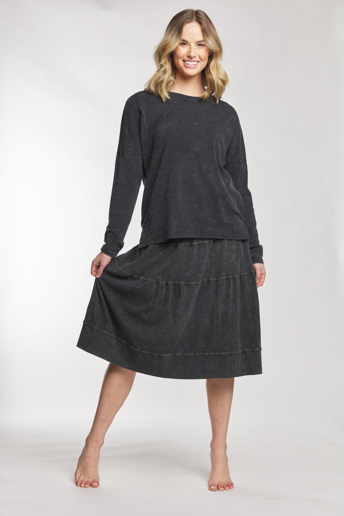 Black Washed Out Top