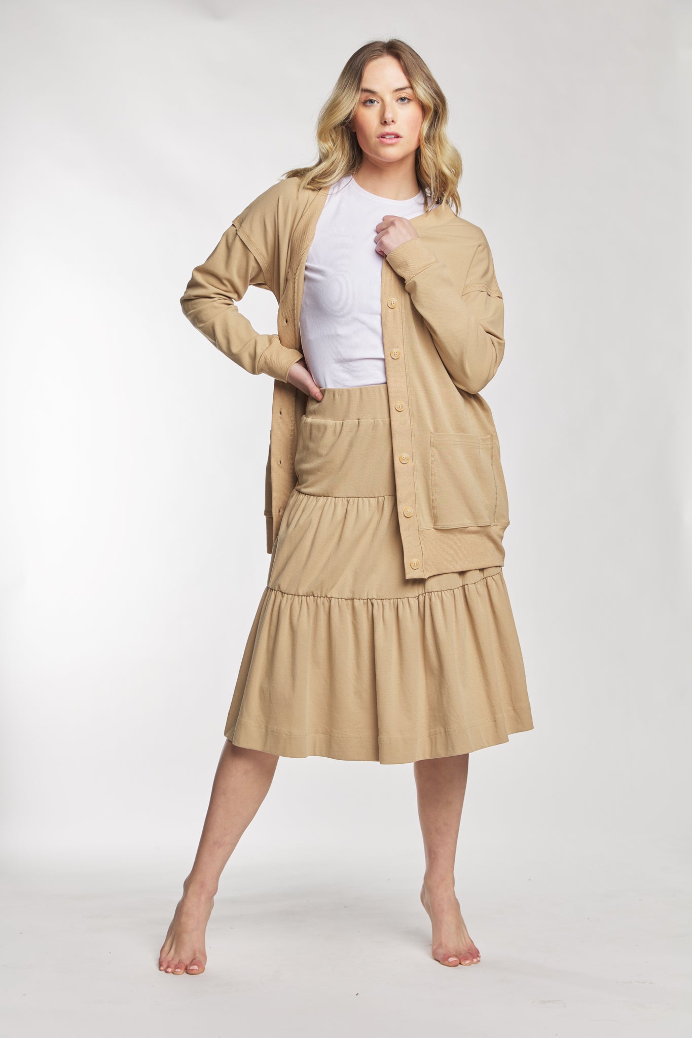 Tan Layered Skirt - BA6233-D