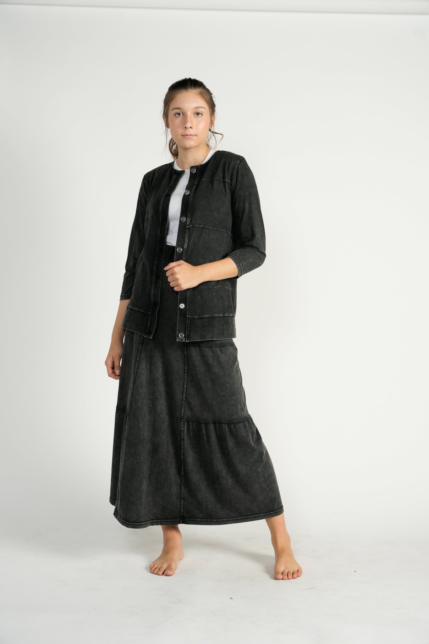 Black Washed Cardigan