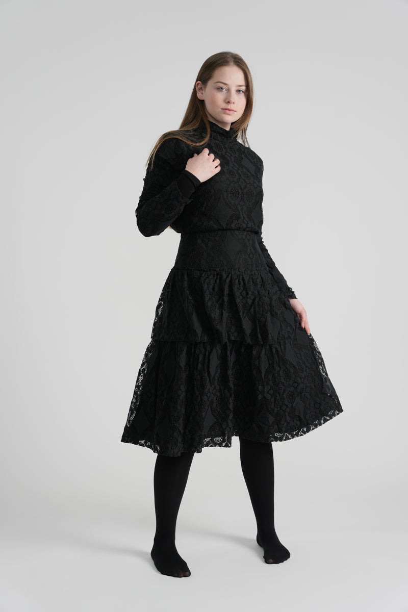 Black Lace Top - TEW317-A