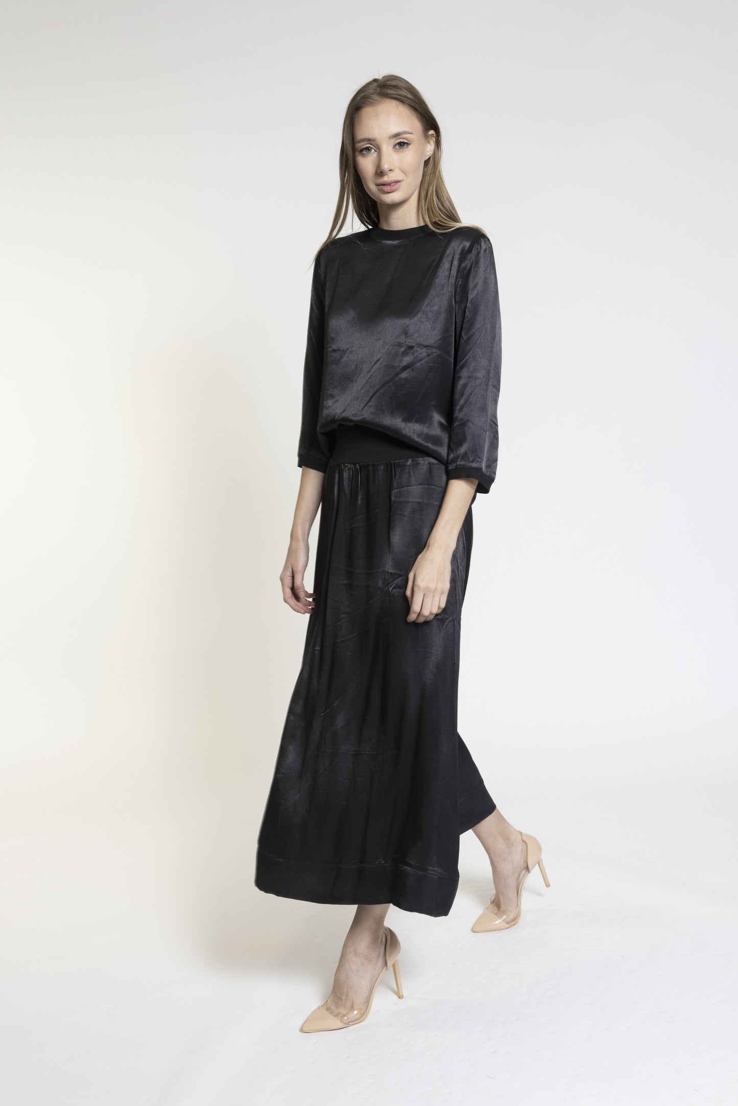 Black Satin Top