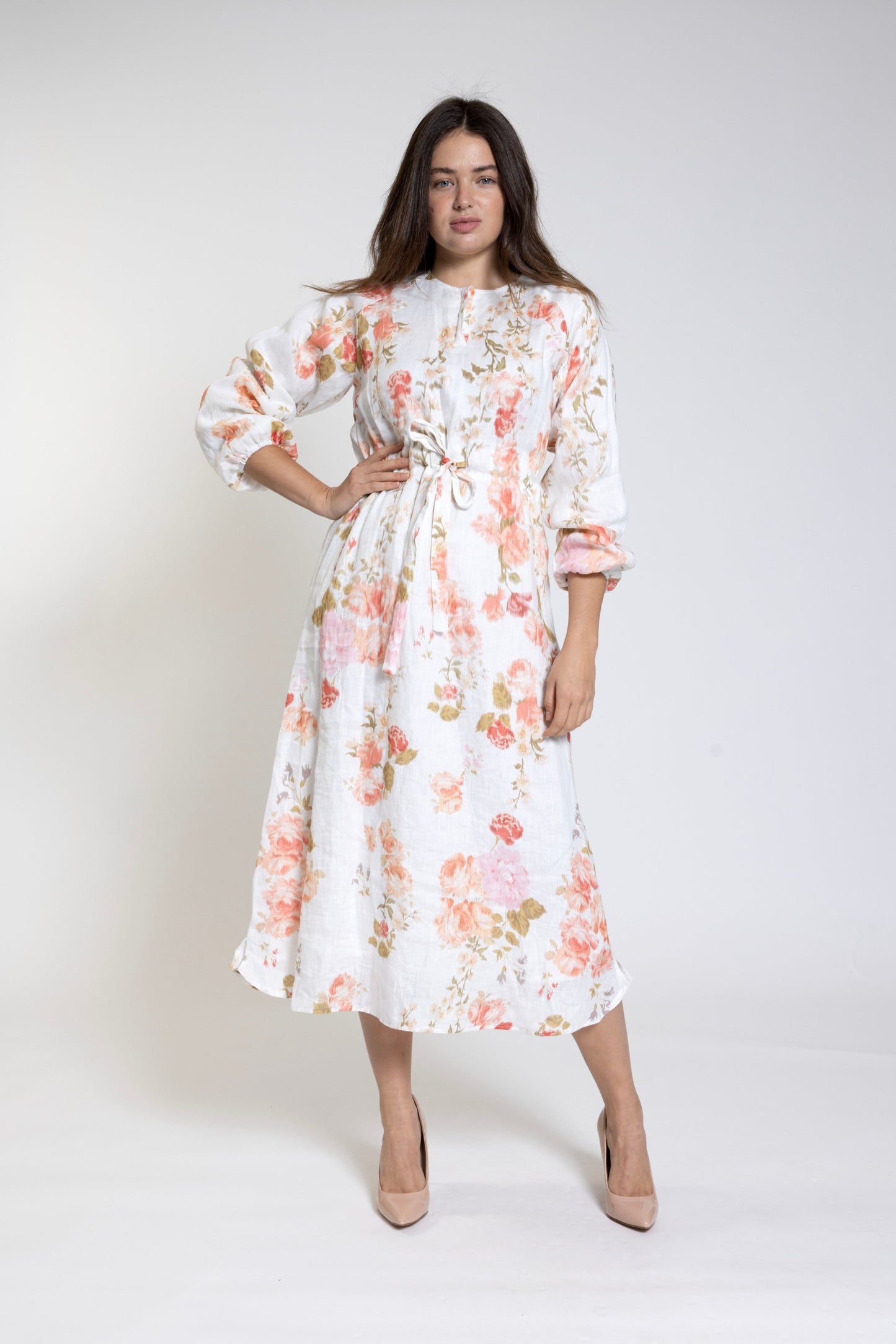 White And Pink Flower Dress