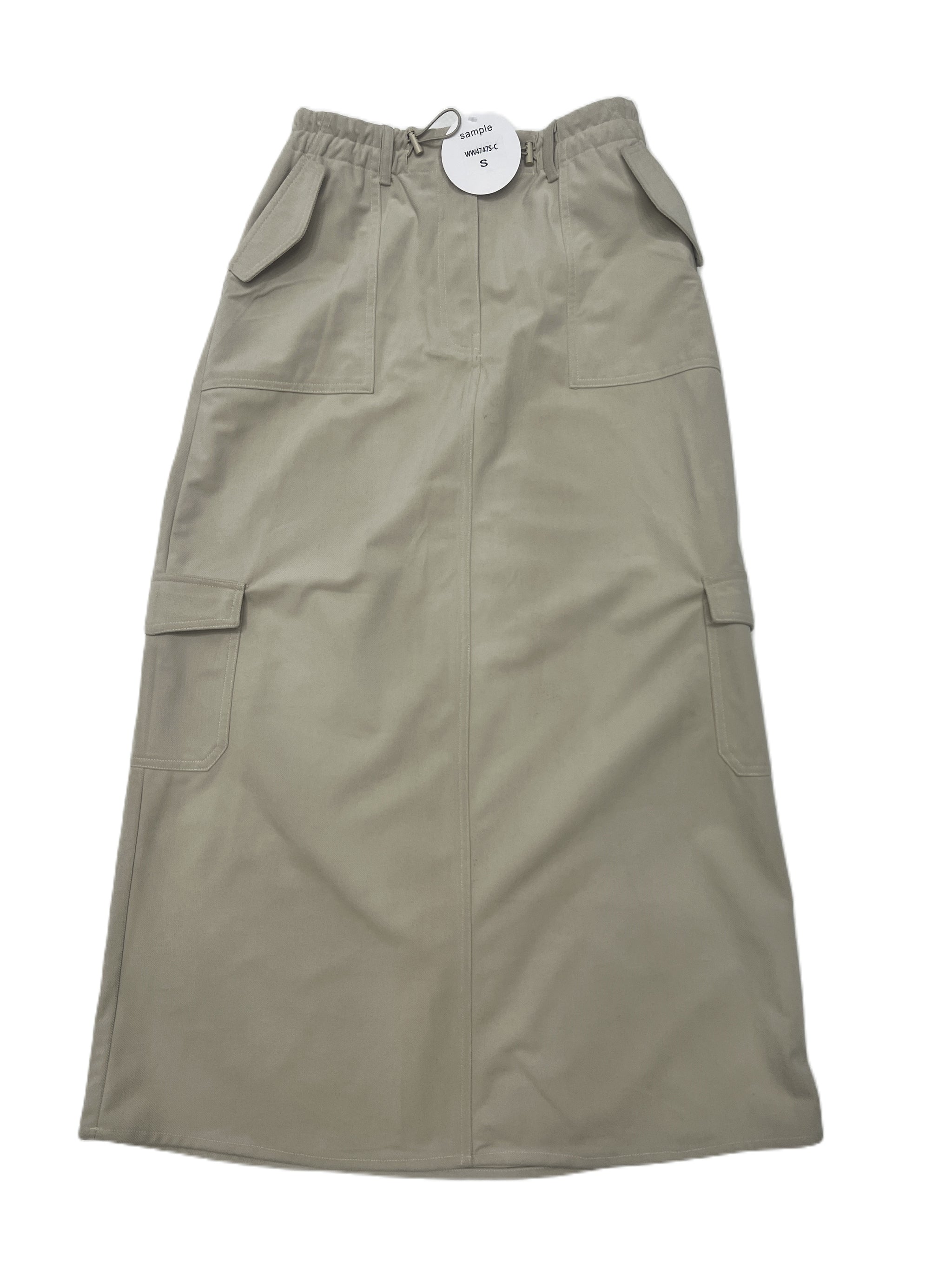 Multi Pocket Drawstring Skirt - Cream