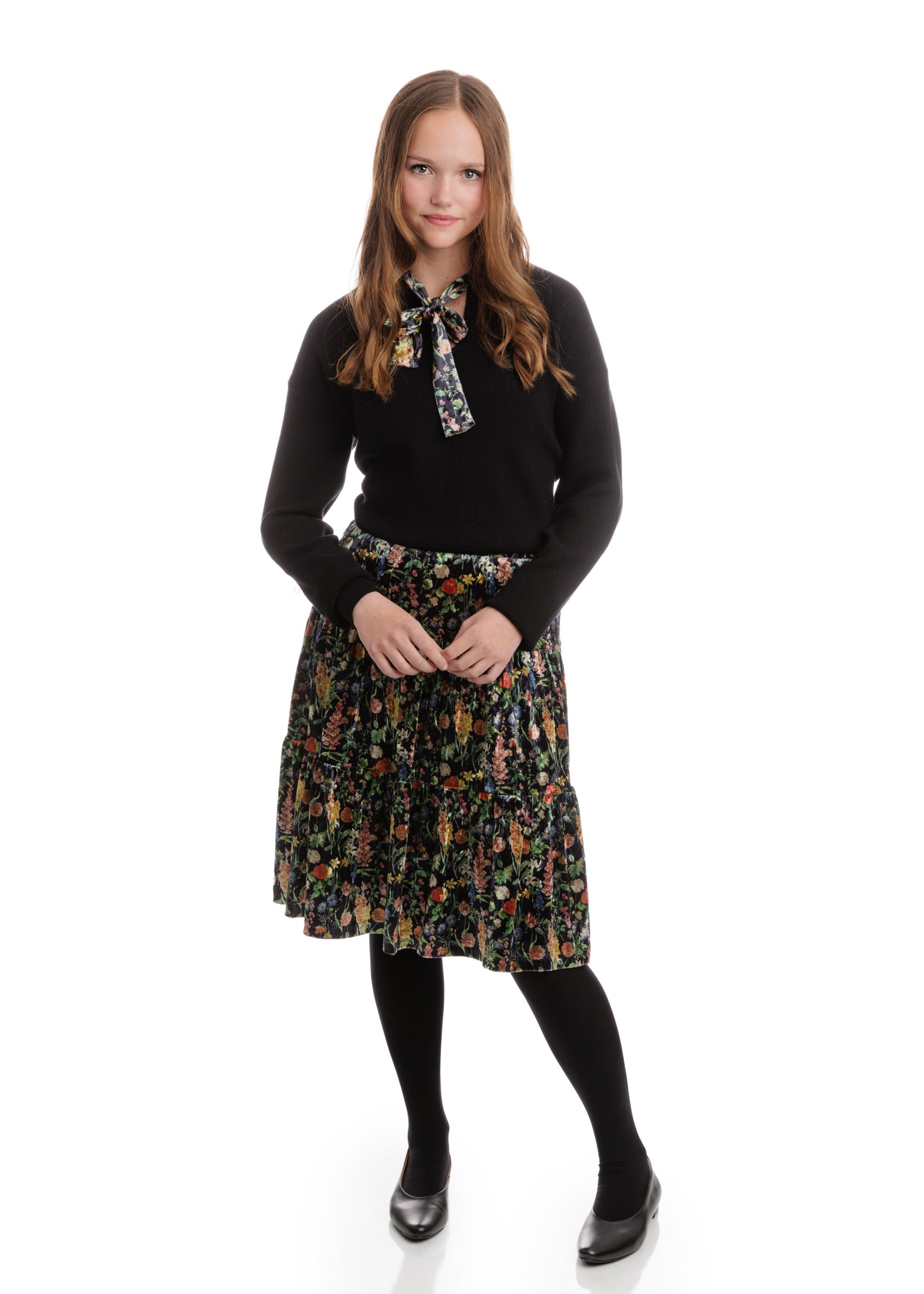 Velvet Printed Skirt
