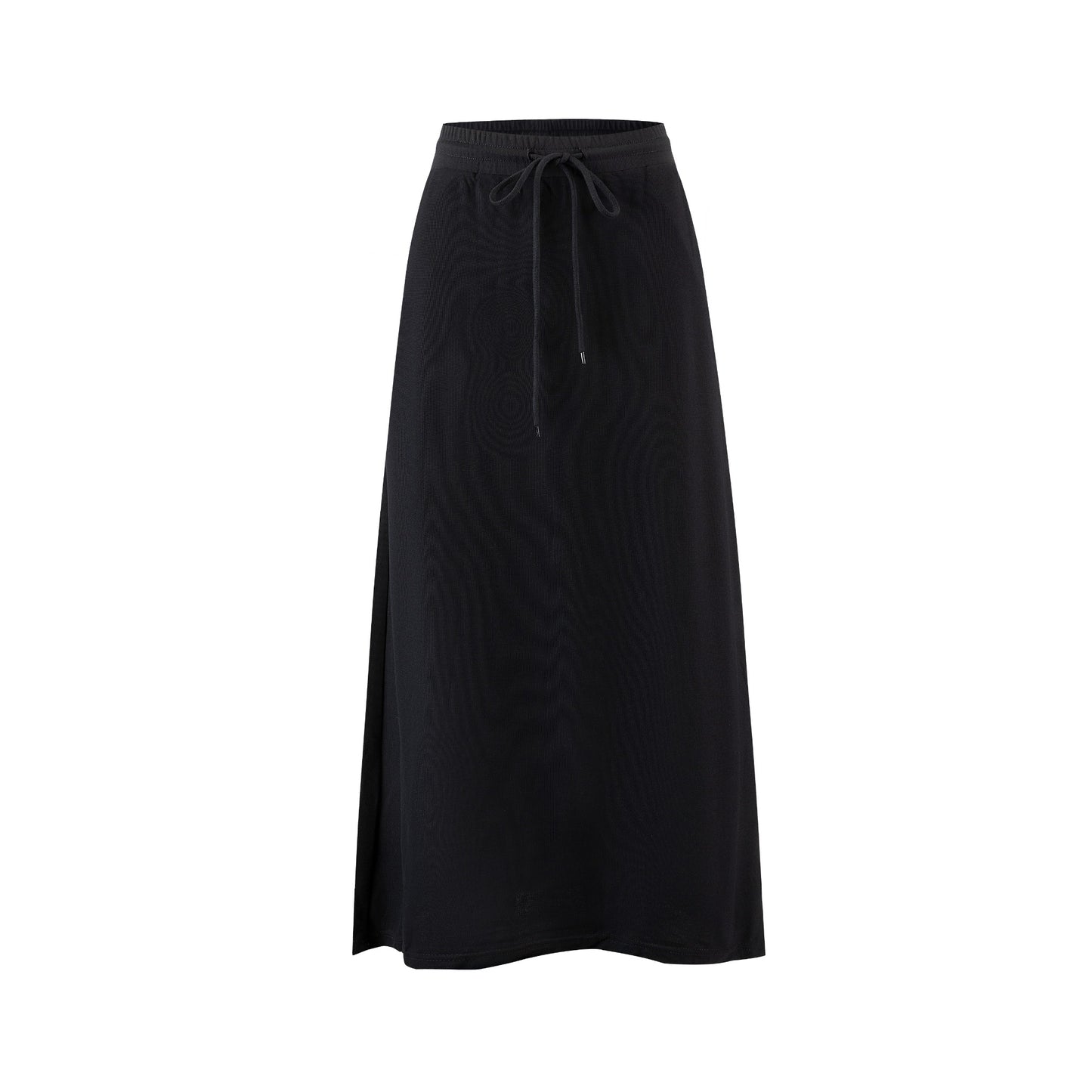 Casual Skirt With Drawstring - Black