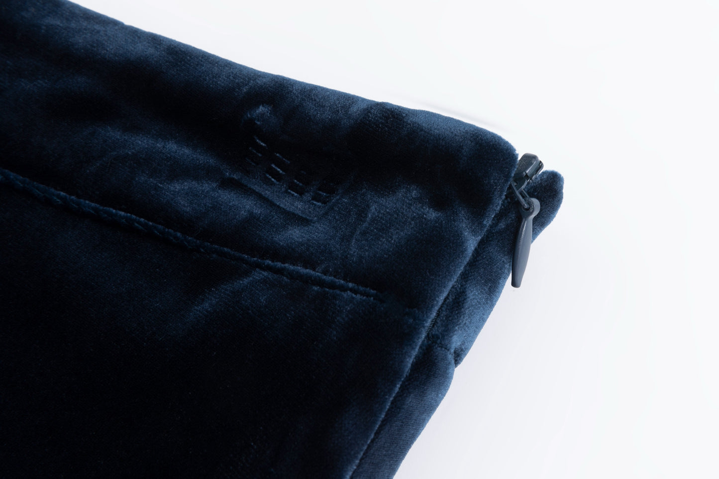 Velvet Skirt With Lace Trimmings - Blue