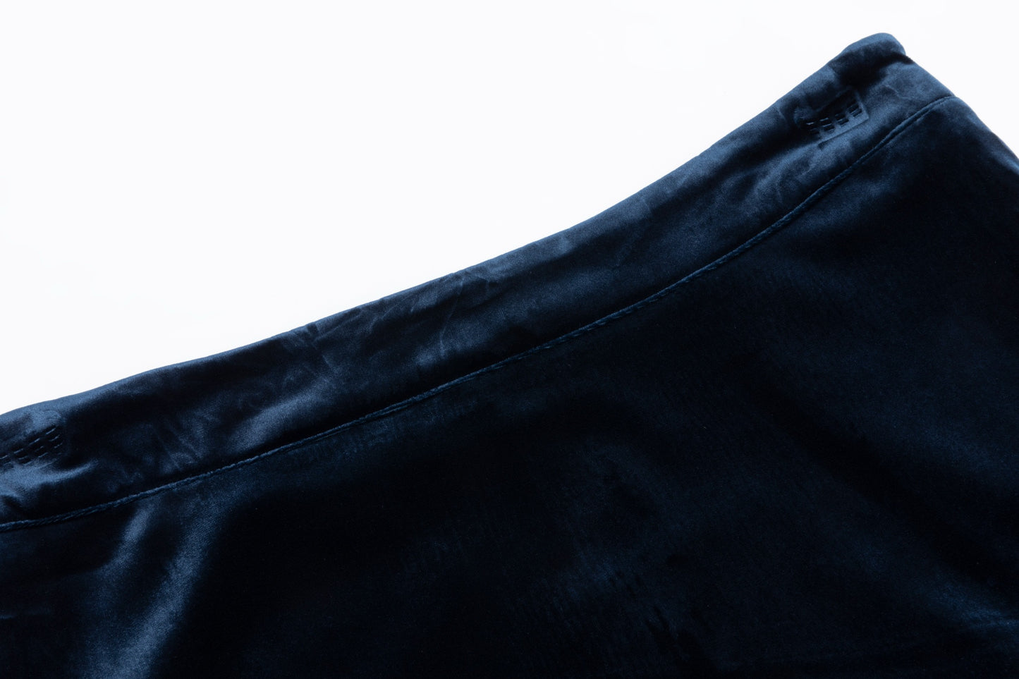 Velvet Skirt With Lace Trimmings - Blue