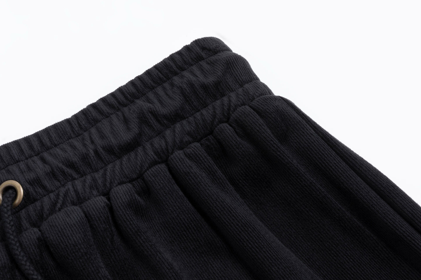Corduroy Skirt With Drawstring - Black - TW4320S-C