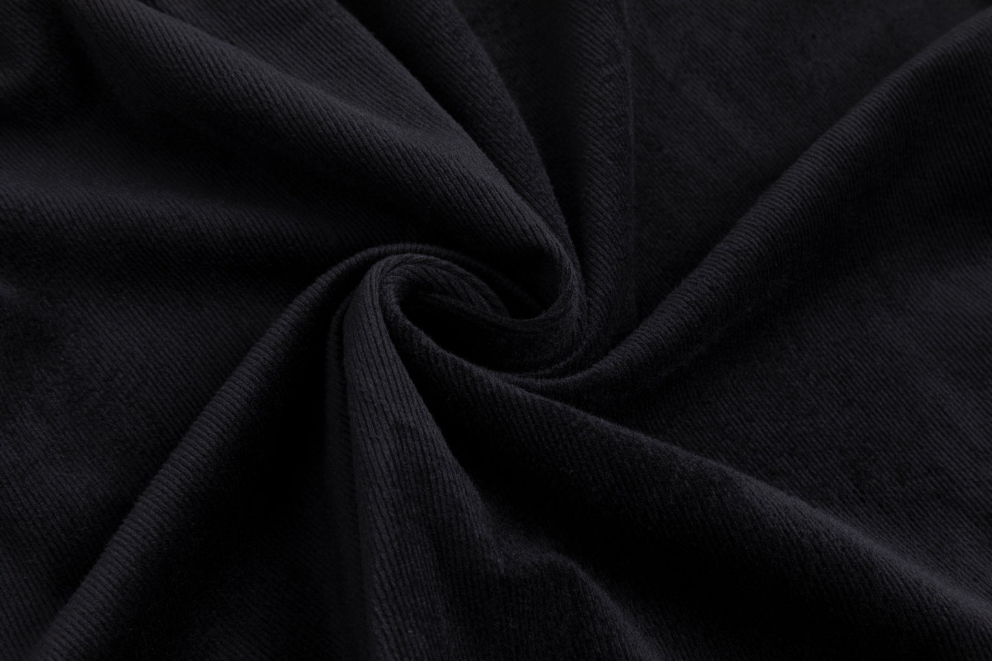 Corduroy Skirt With Drawstring - Black - TW4320S-C