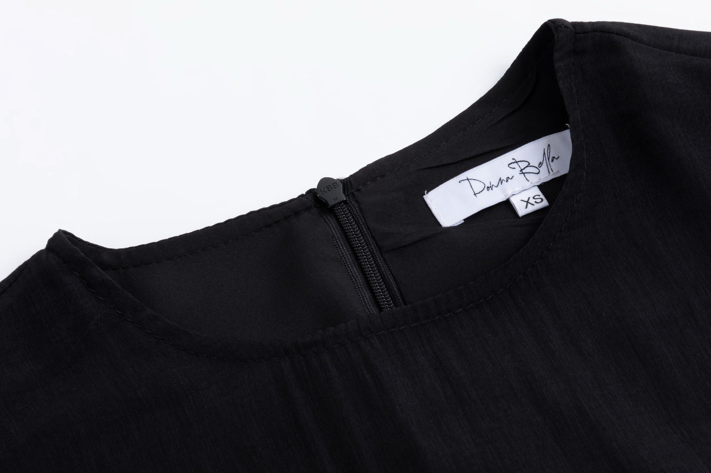 Solid Dress With Lace Top Overlay - Black