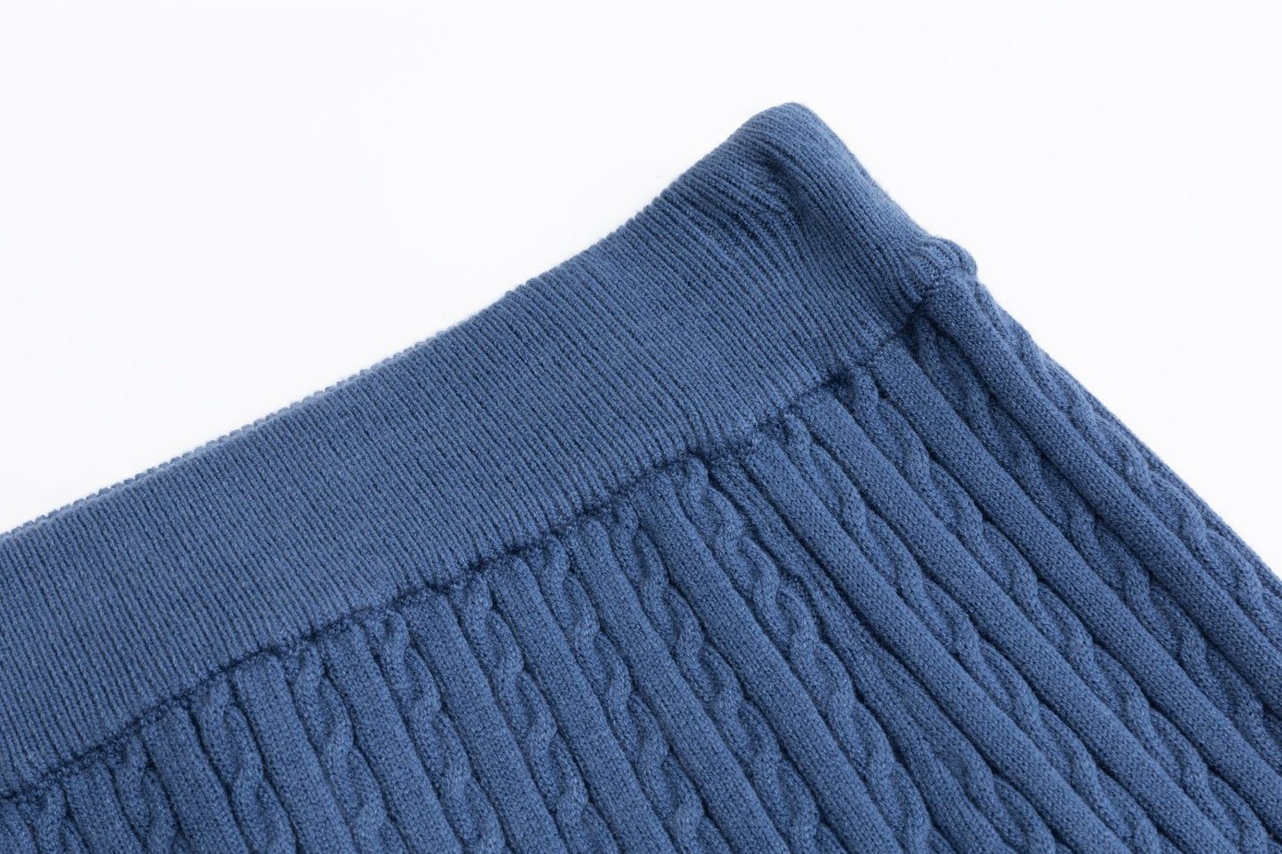 Cable Knit Skirt - Blue