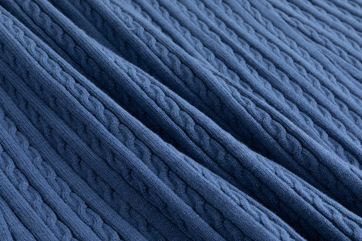 Cable Knit Skirt - Blue