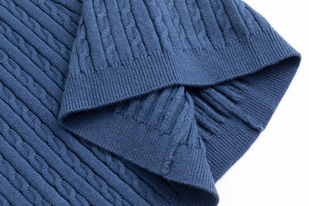 Cable Knit Skirt - Blue