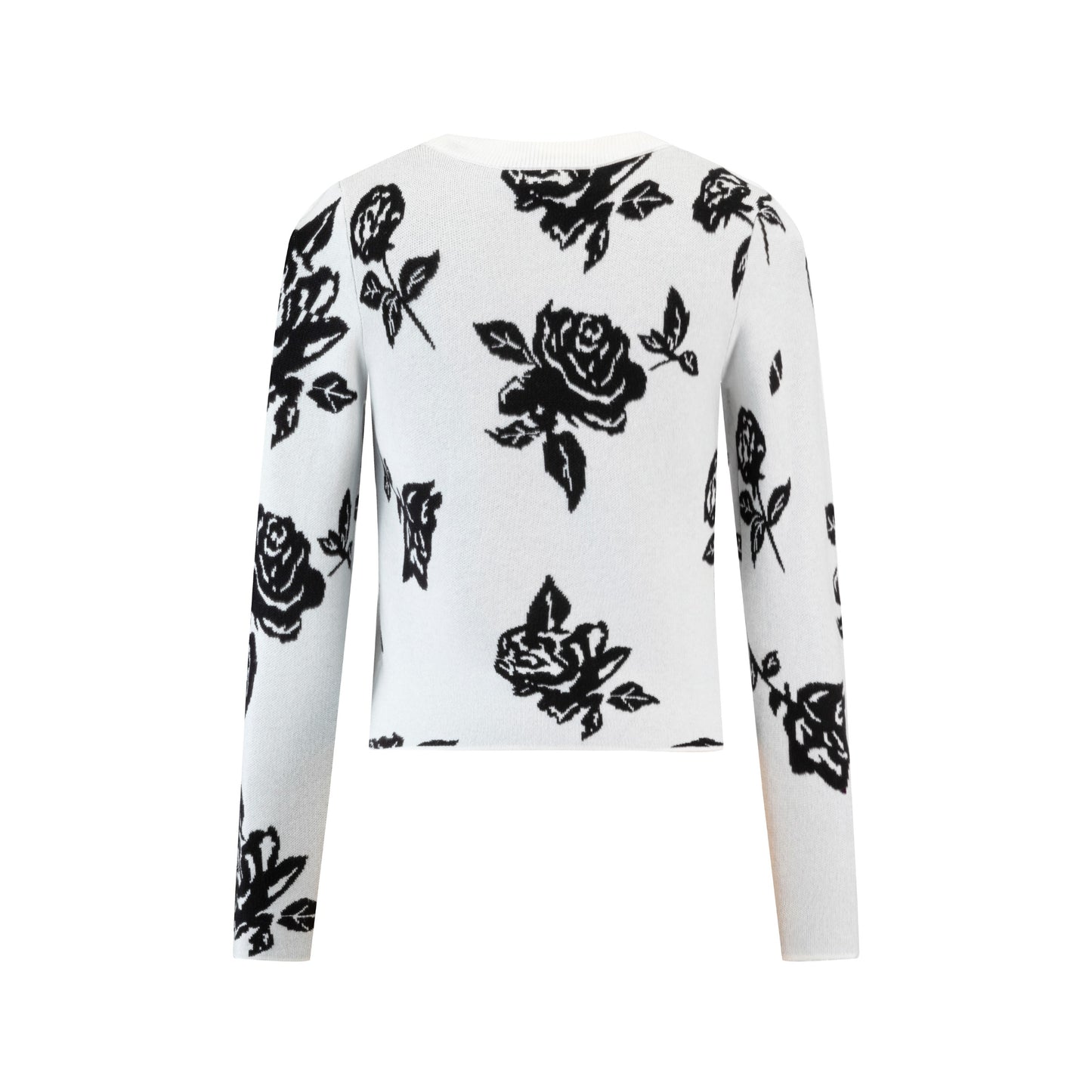 Knit Sweater With Flowers - Ivory