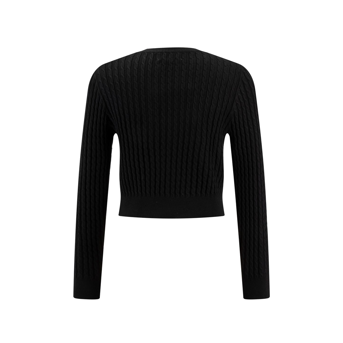 Cable Knit Sweater - Black - WW47611-C