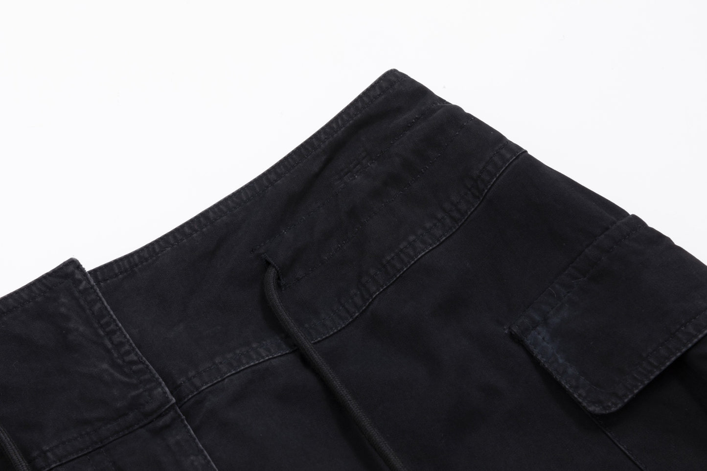 Acid Wash Drawstring Skirt - Black