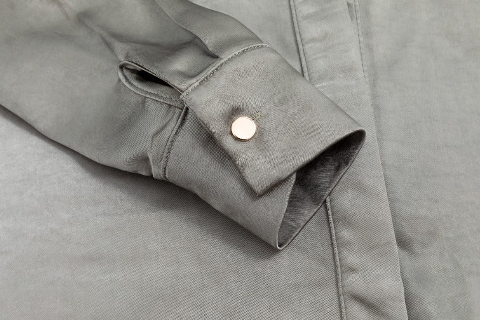 Waist Belt Pocket Shirt Dress - Olive