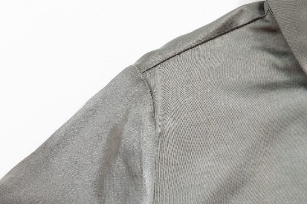 Waist Belt Pocket Shirt Dress - Olive