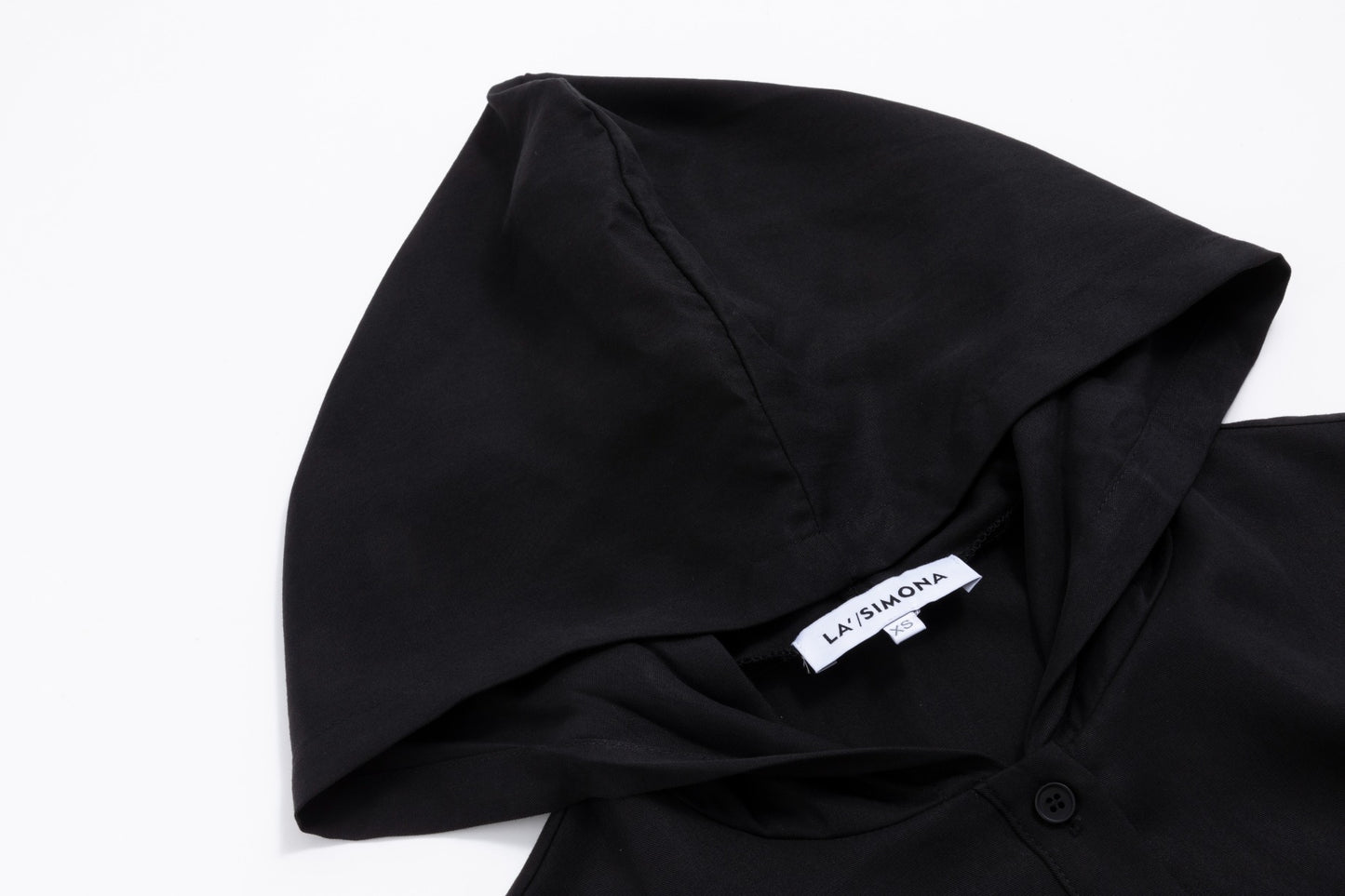 Button Down Jumper With Hood - Black