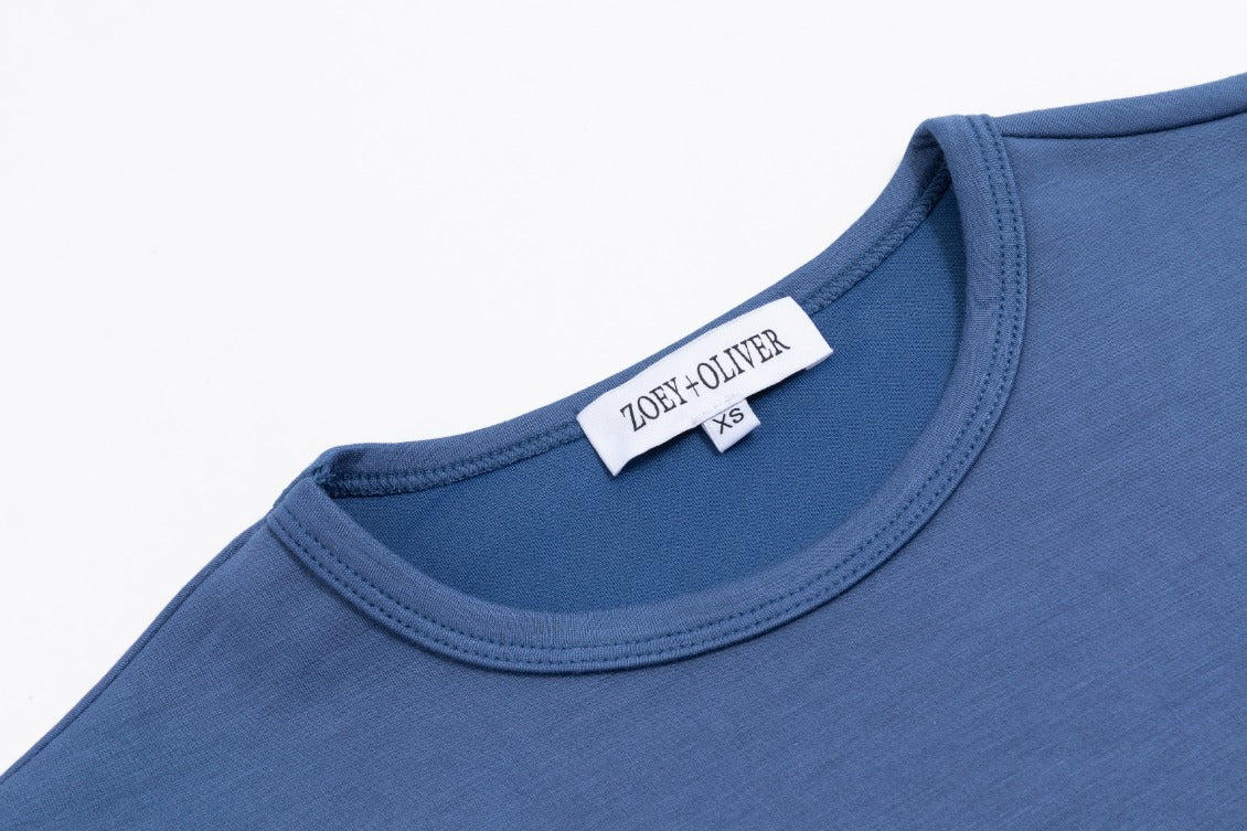 Scuba Drawstring Top - Blue