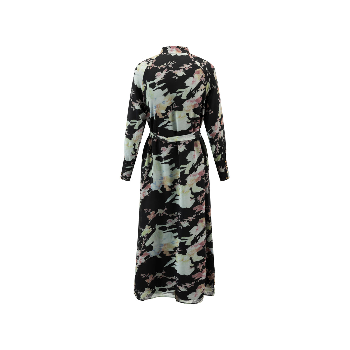 Floral Button Down Dress - Black