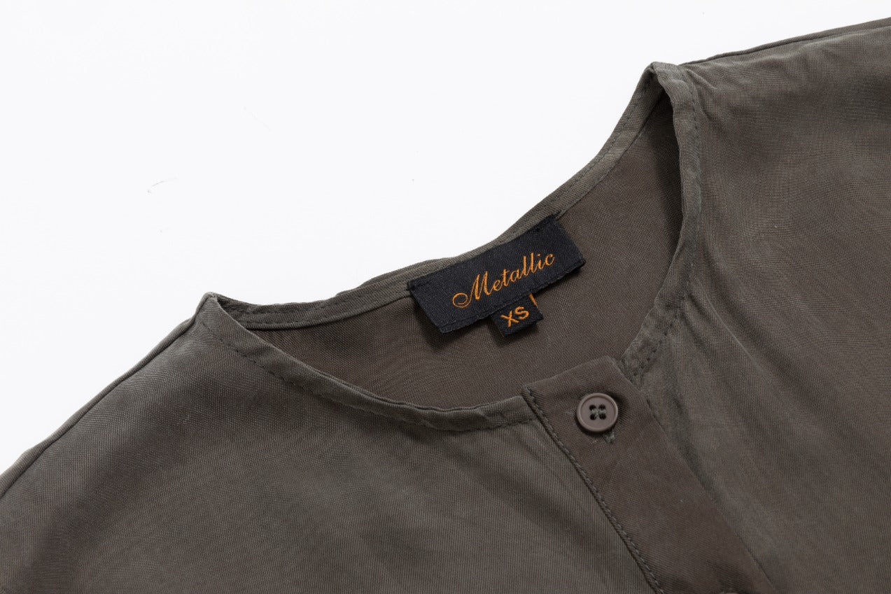 Top With Diagonal Fringe Ruffle Jumper - Olive