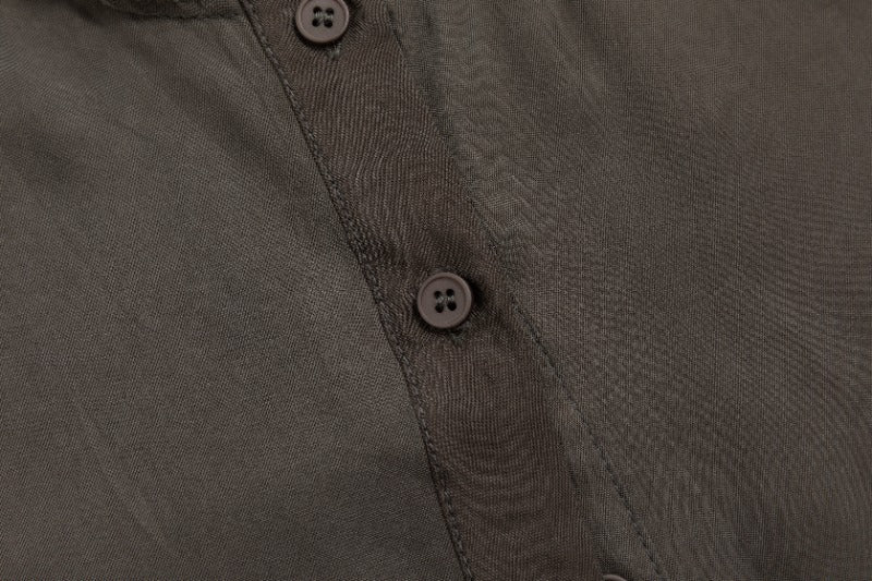 Top With Diagonal Fringe Ruffle Jumper - Olive