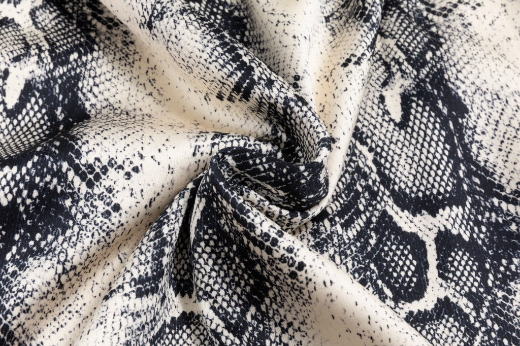 Snake Printed Satin Skirt