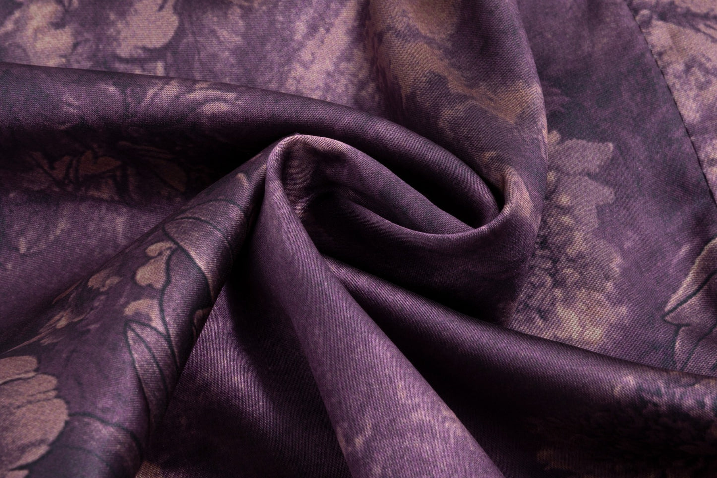 Chinoiserie Printed Dress With Crossed Waist - Purple