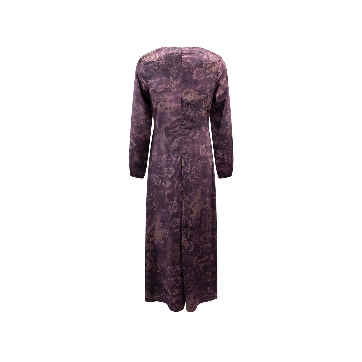 Chinoiserie Printed Dress With Crossed Waist - Purple