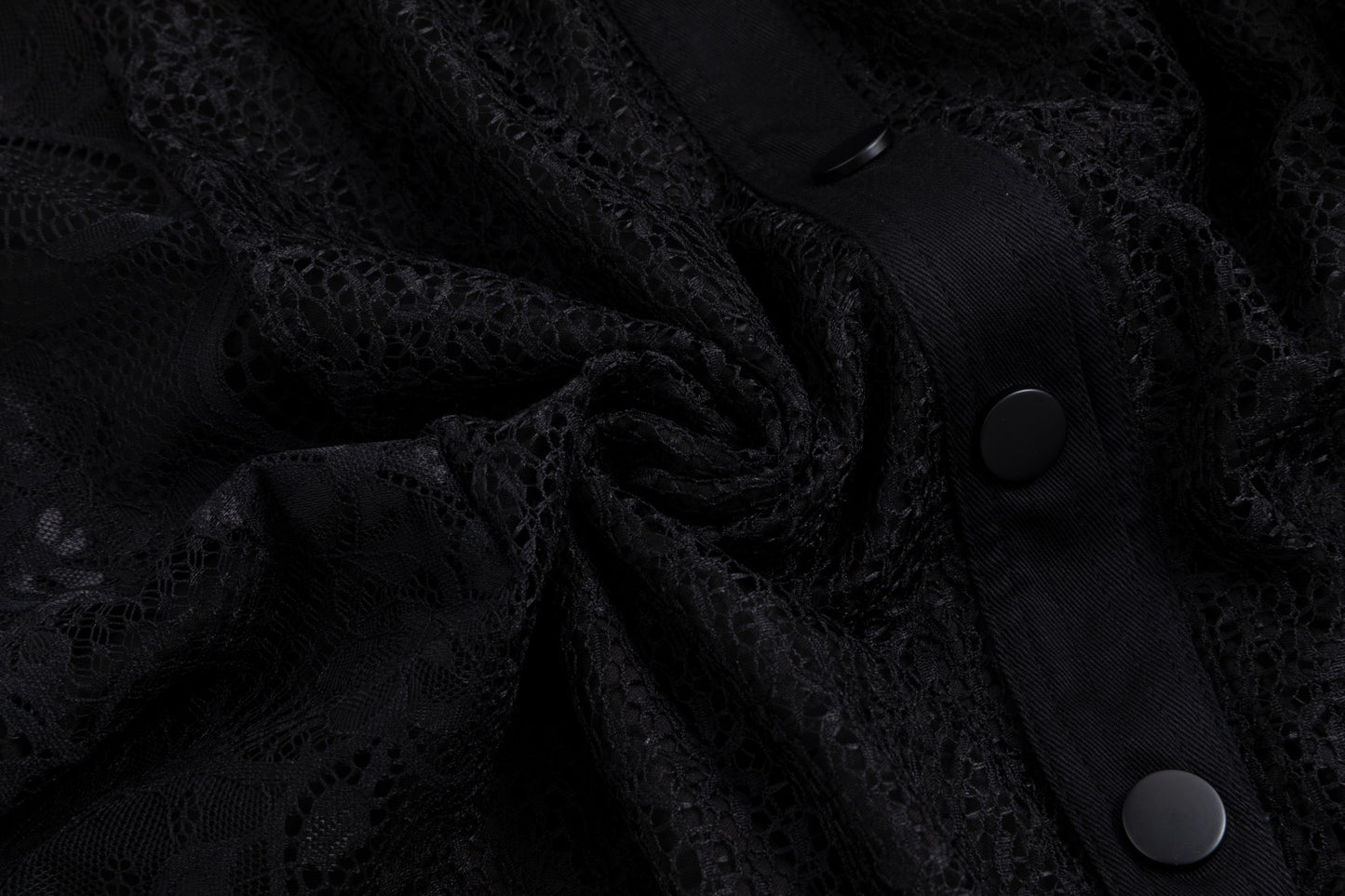 Two Kind Black Lace Connect Placket Top