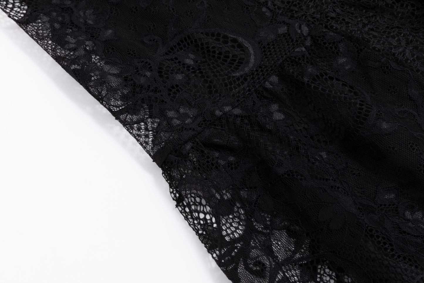 Two Kind Black Lace Connect Placket Top