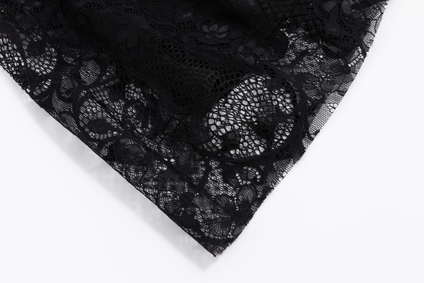 Two Kind Black Lace Connect Placket Top