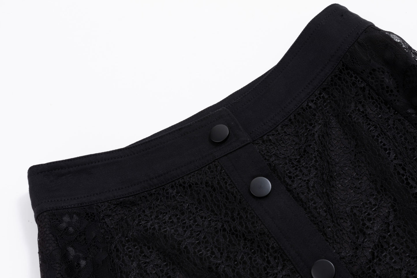 Two Kind Black Lace Connect Placket Top