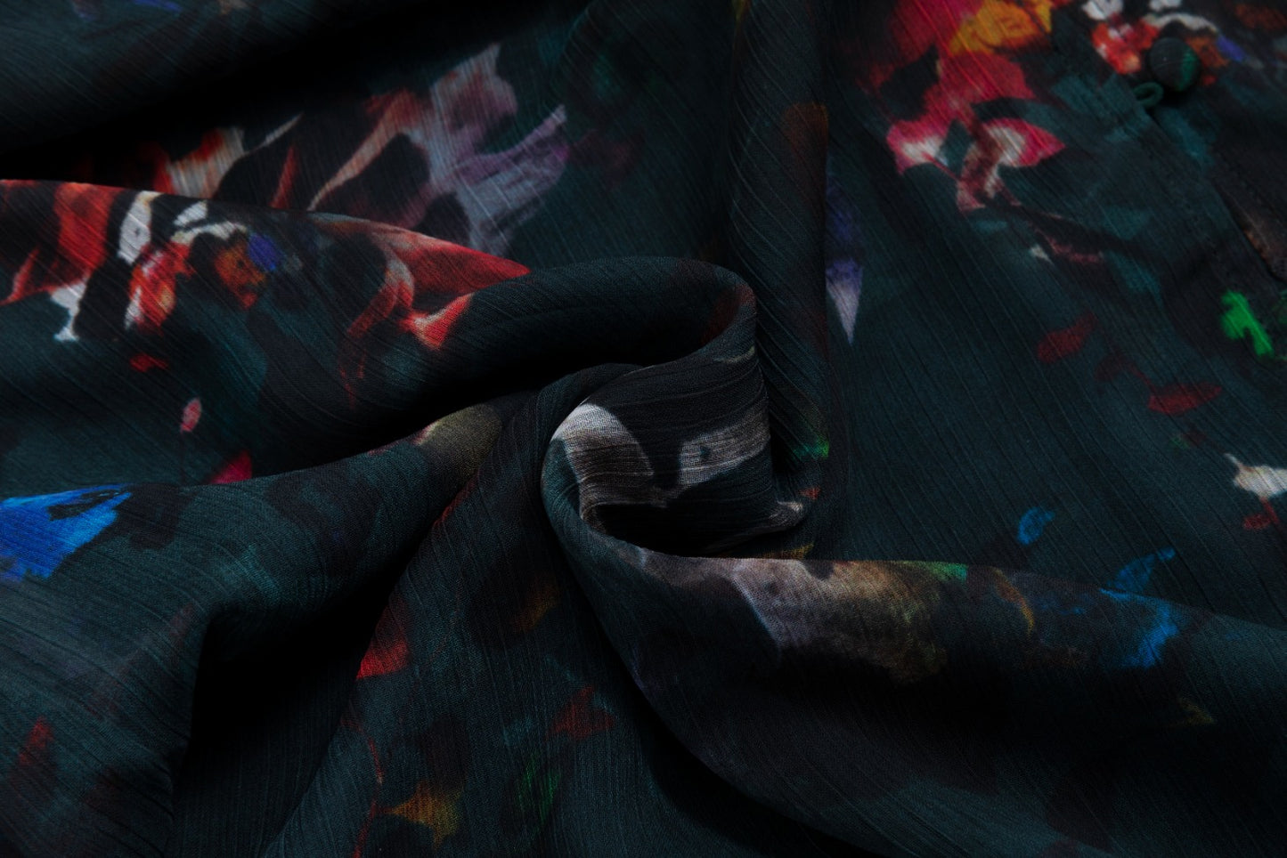 Darker Green Multicolor Printed Chiffon Layer Dress