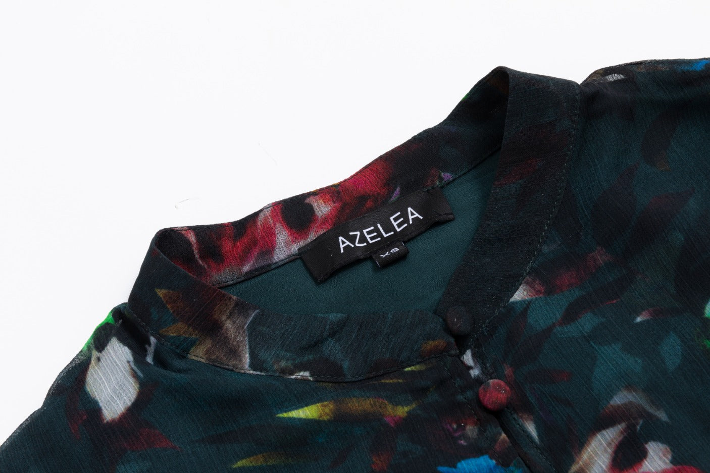 Darker Green Multicolor Printed Chiffon Layer Dress