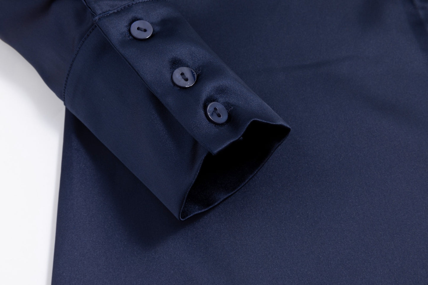 Navy Tie Waist Shirt Dress - Solid