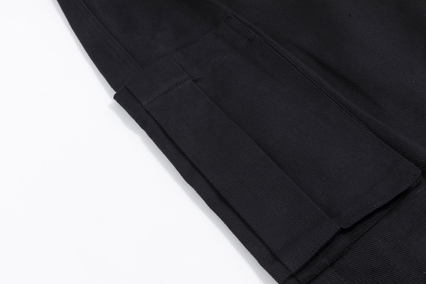 Multi Pocket Thin Ribbing Cargo - Black