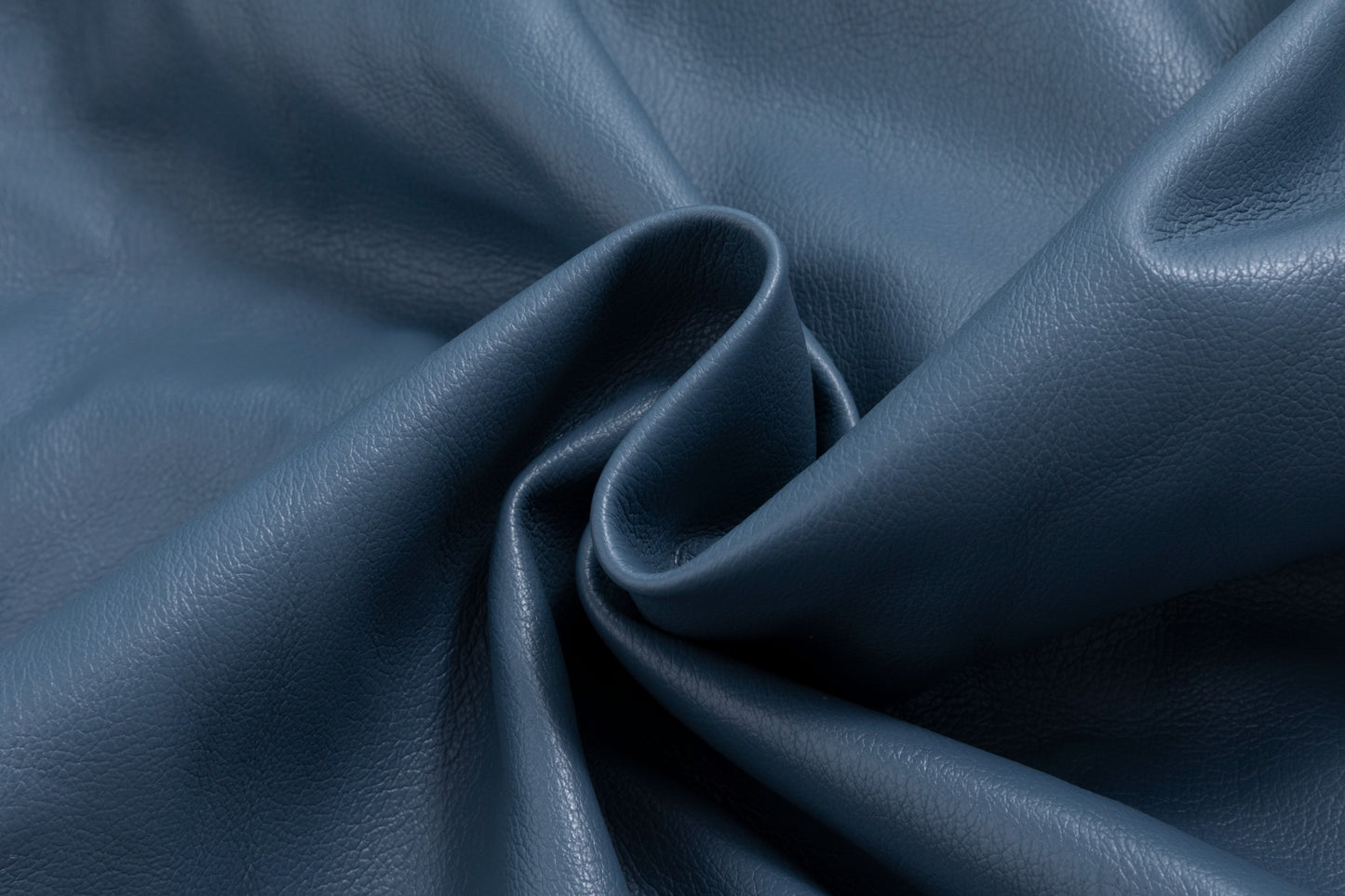 Leather Dress With Waist Tie - Slate Blue