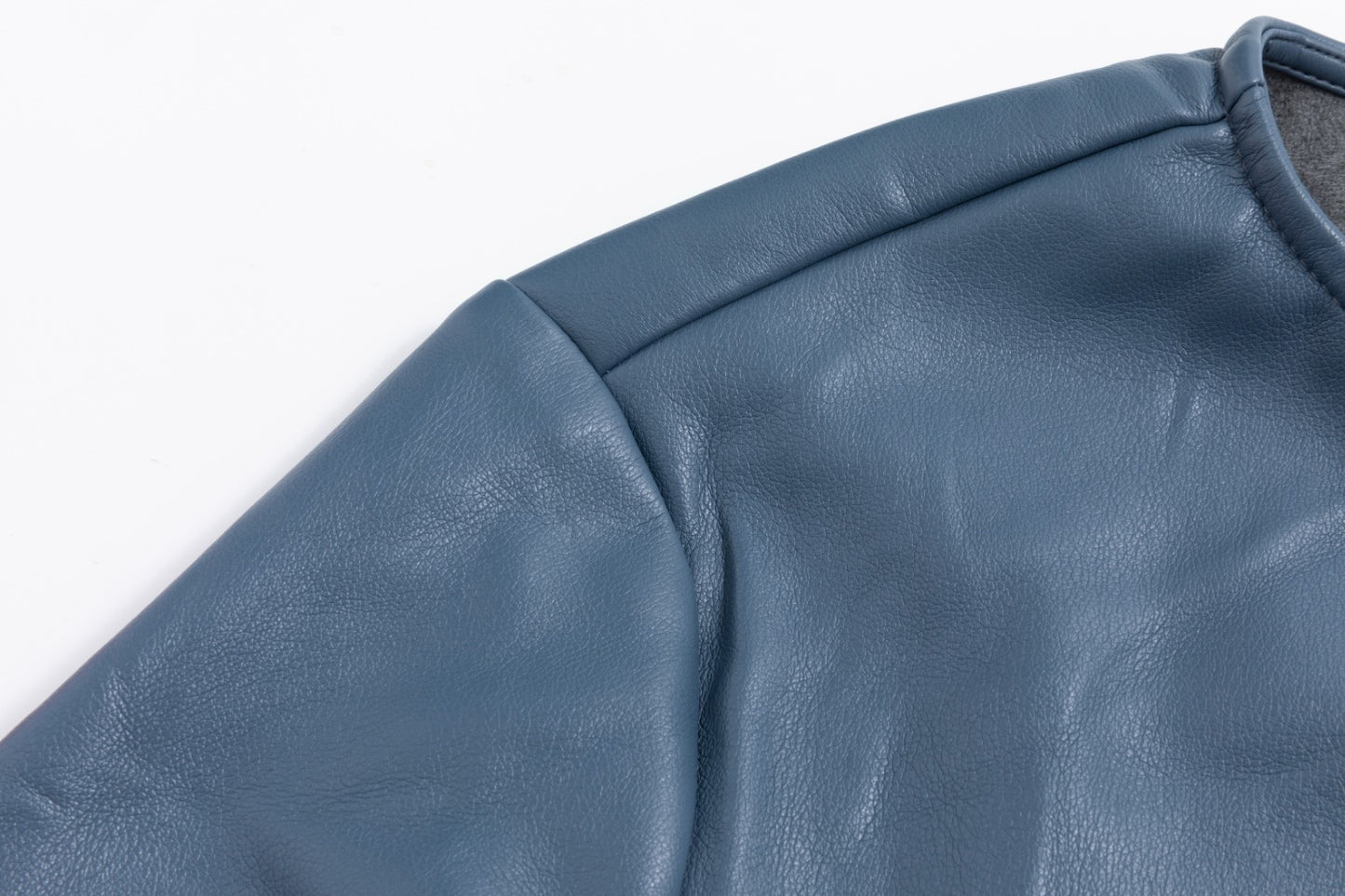 Leather Dress With Waist Tie - Slate Blue