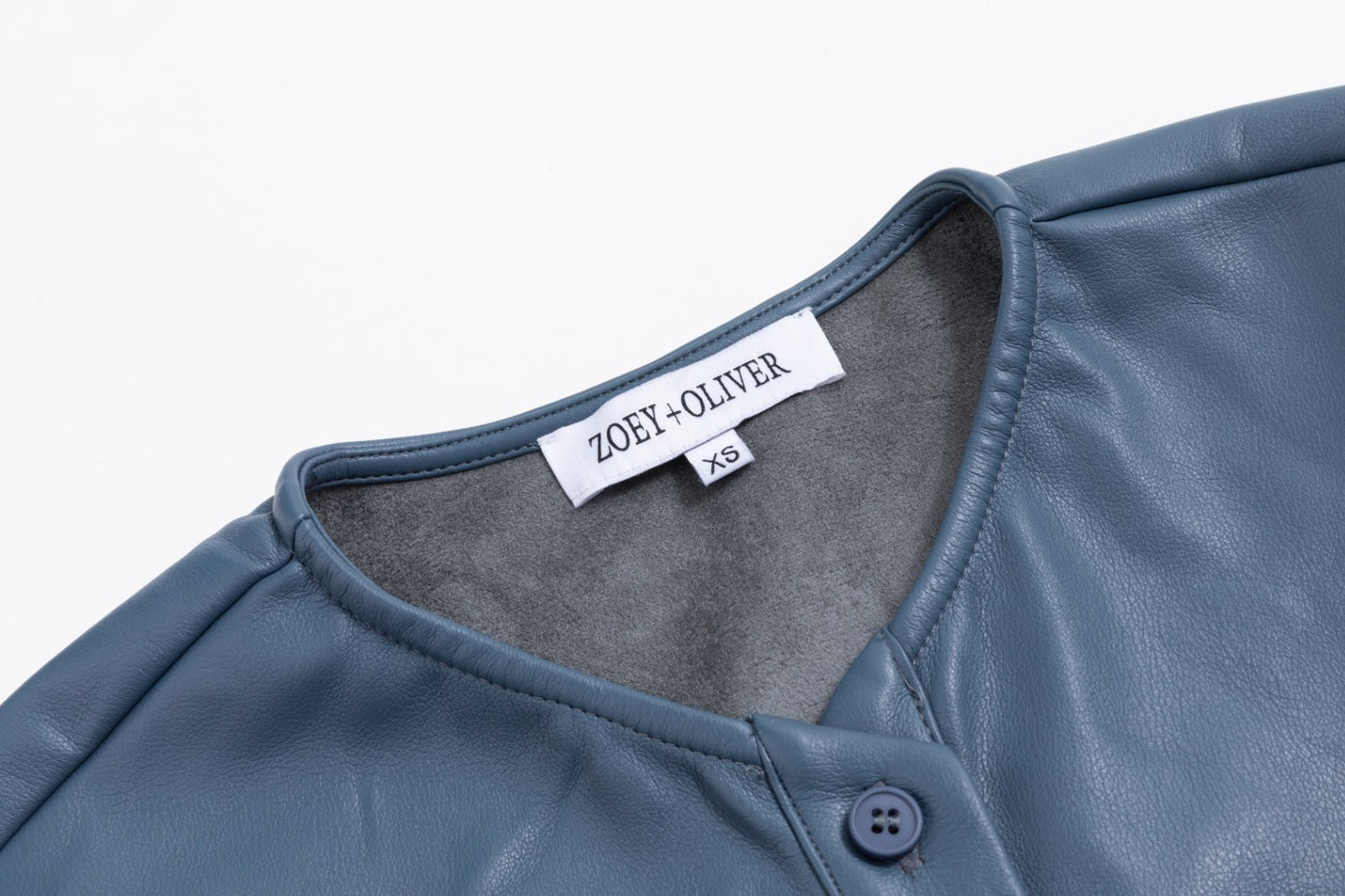 Leather Dress With Waist Tie - Slate Blue