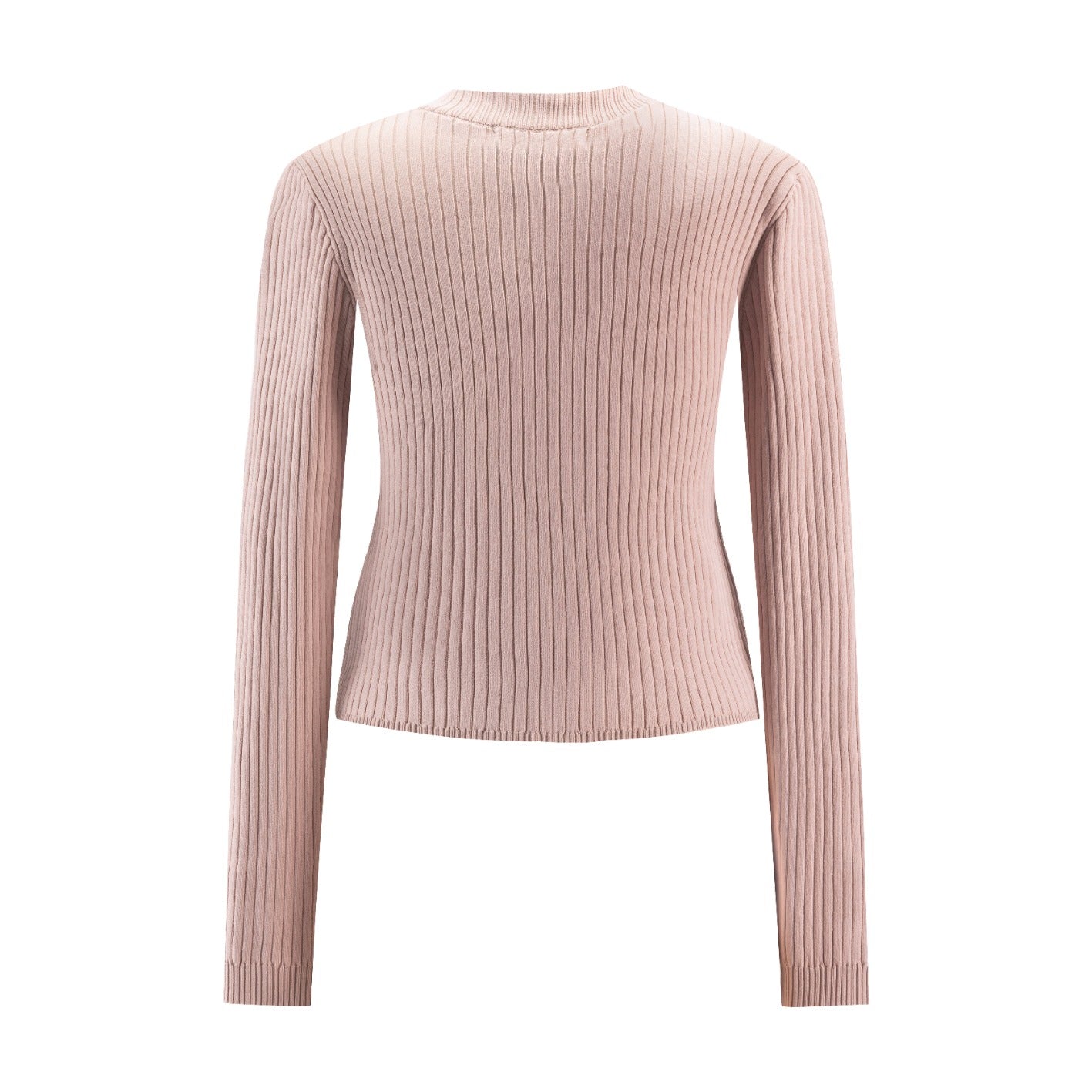 Polish Knit Ribbed Cardigan Top - Mauve