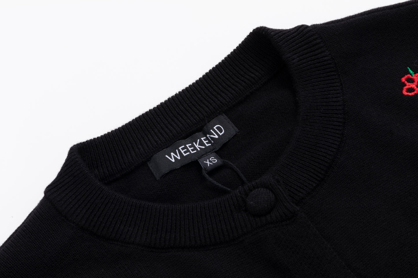 Knit Cardigan With Multicolor Embroidery - Black