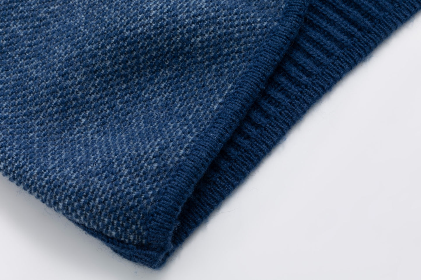 Ribbed Sleeve Knit Blazer - Blue