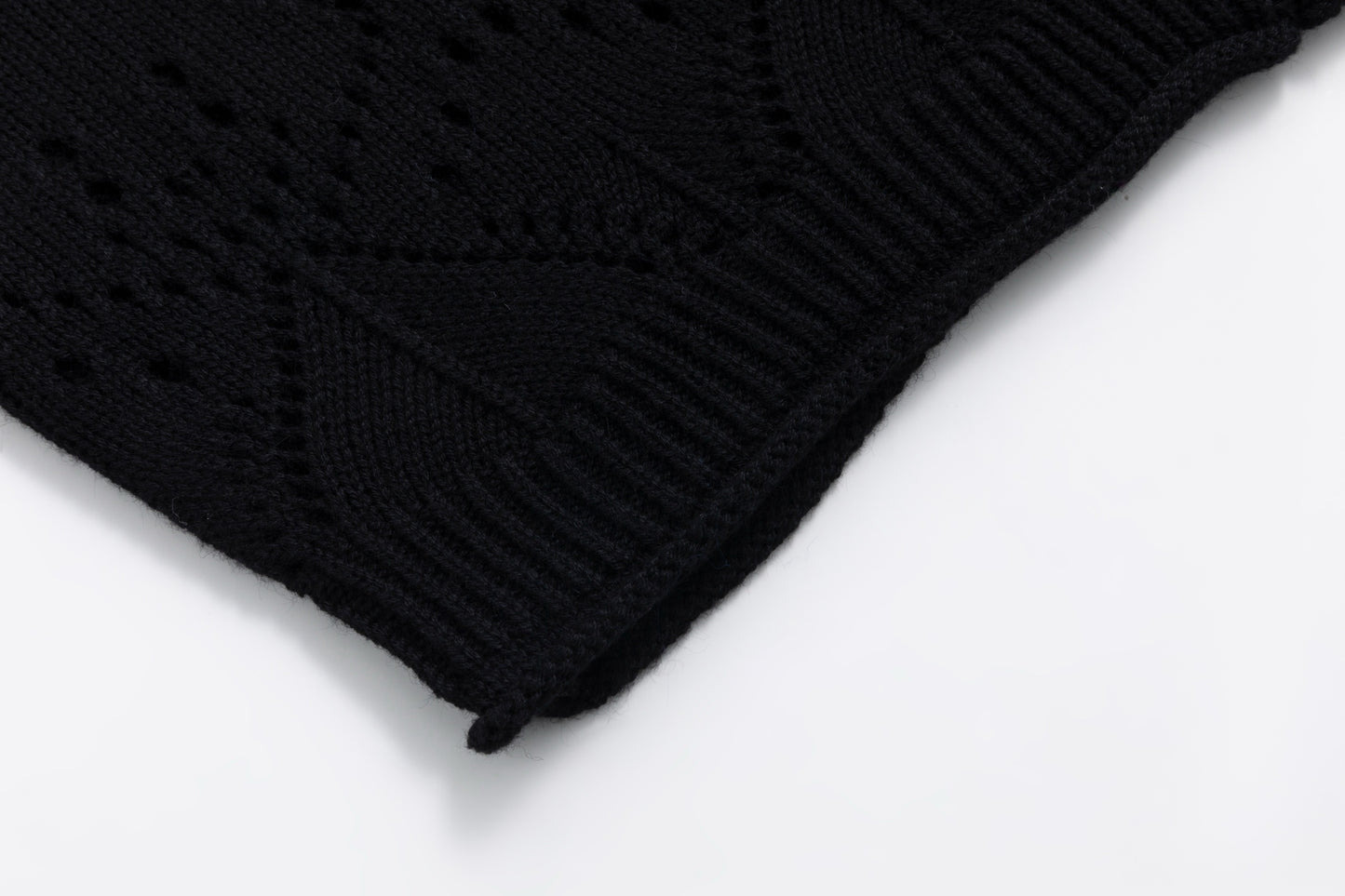 Black Crochet Knit Cardigan - TW4083-A