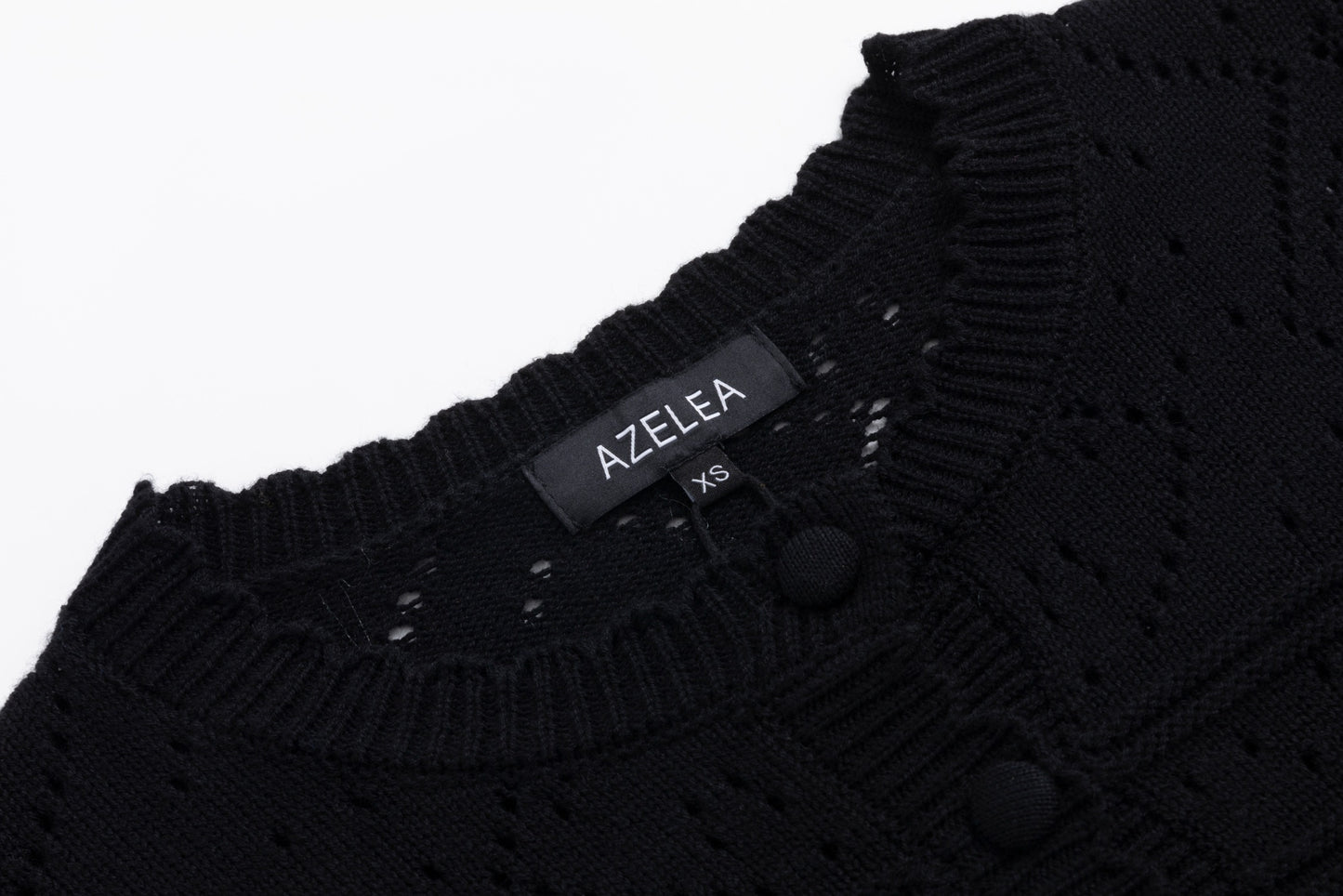 Black Crochet Knit Cardigan - TW4083-A