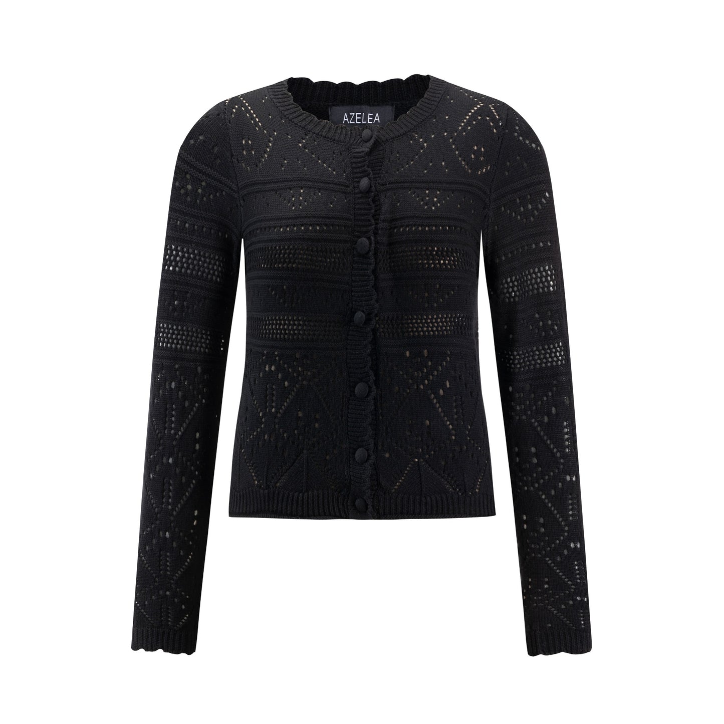 Black Crochet Knit Cardigan - TW4083-A