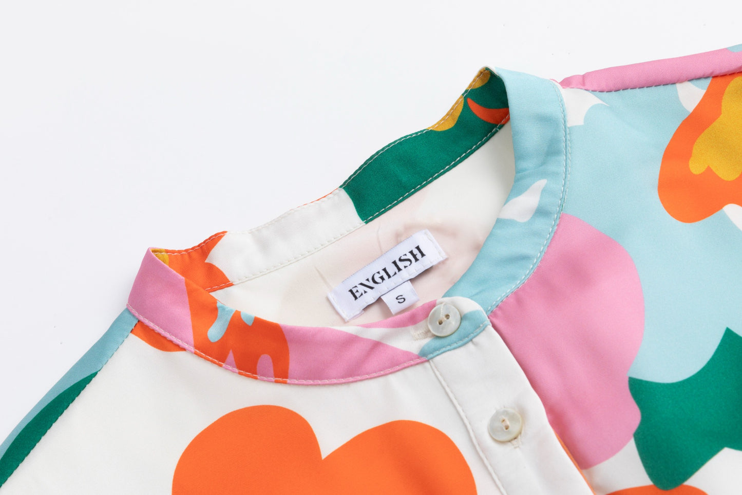 Big Flower Printed Satin Dress